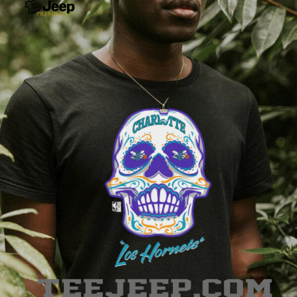 Charlotte Hornets Mitchell & Ness Hardwood Classics Sugar Skull Hometown Shirt