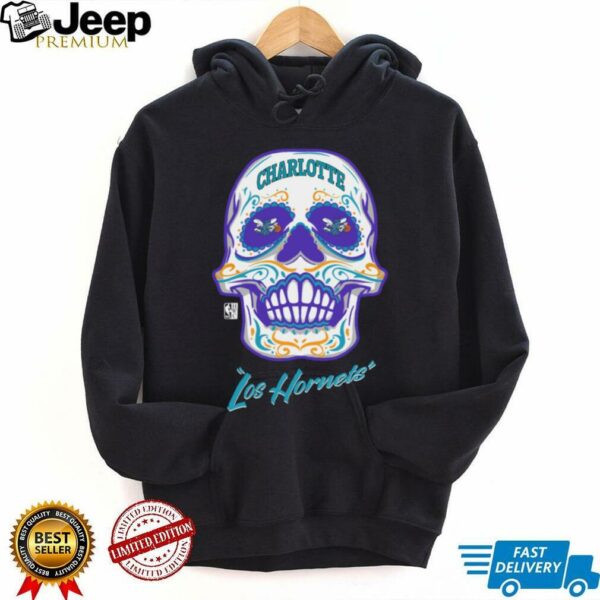 Charlotte Hornets Mitchell & Ness Hardwood Classics Sugar Skull Hometown Shirt