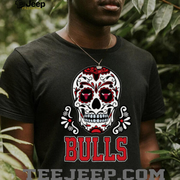 Chicago Bulls Sugar Skull Dia De Los Muertos Logo Shirt