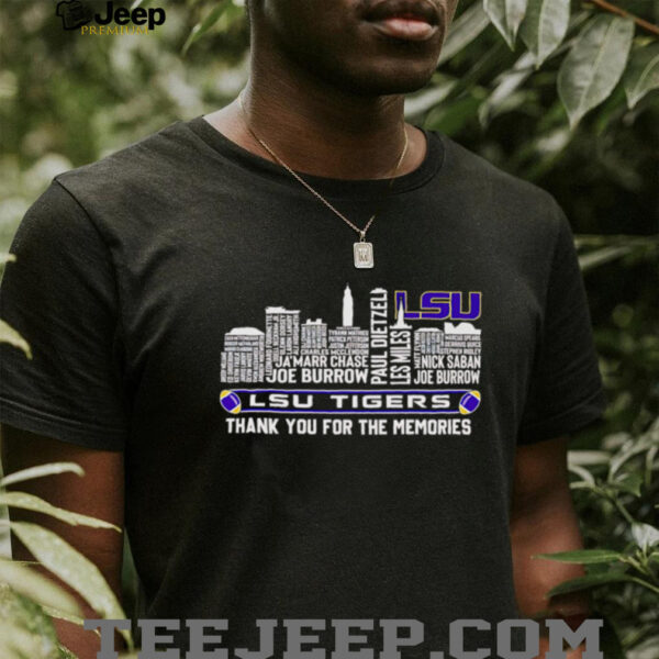 City skyline LSU Tigers Legends name thank you for the memories shirt