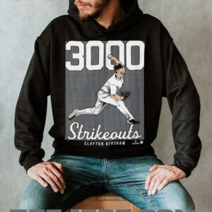 Clayton Kershaw 3,000 Strikeouts Los Angeles Baseball T Shirt