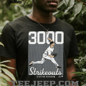 Clayton Kershaw 3,000 Strikeouts Los Angeles Baseball T Shirt