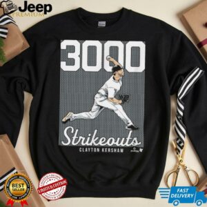 Clayton Kershaw 3,000 Strikeouts Los Angeles Baseball T Shirt