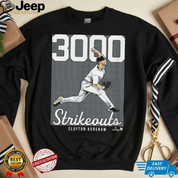 Clayton Kershaw   3,000 Strikeouts   Los Angeles Baseball T Shirt