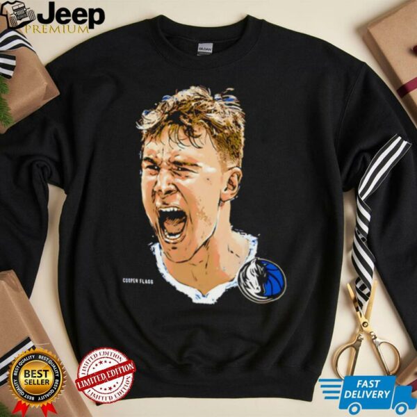 Cooper Flagg scream Dallas Mavericks NBA Star portrait shirt