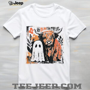 Cute Highland Cows Lovers Cow Ghost Spooky Western Halloween Shirt