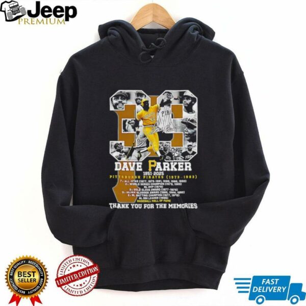 Dave Parker #39 Pittsburgh Pirates 1951 2025 thank you for the memories signature shirt