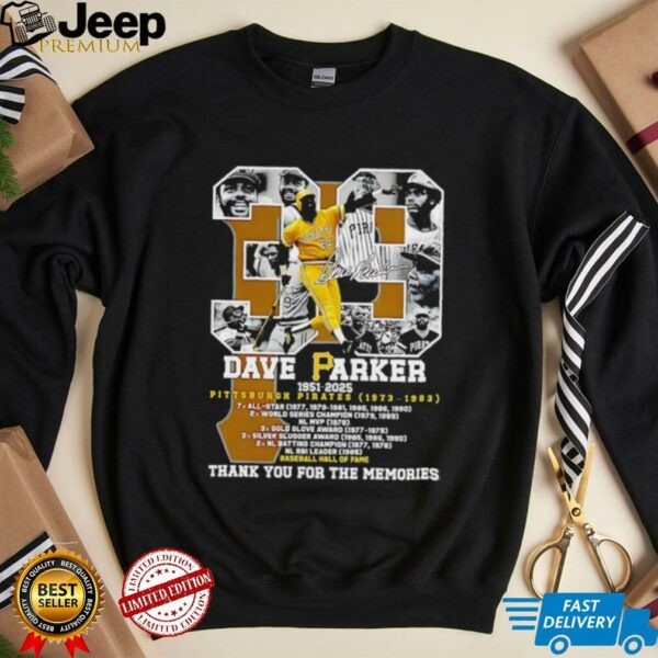 Dave Parker #39 Pittsburgh Pirates 1951 2025 thank you for the memories signature shirt