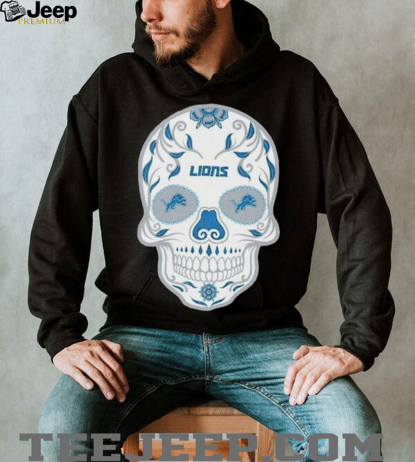 Detroit Lions Skull Printed Vintage Men’s Oversized Shirt