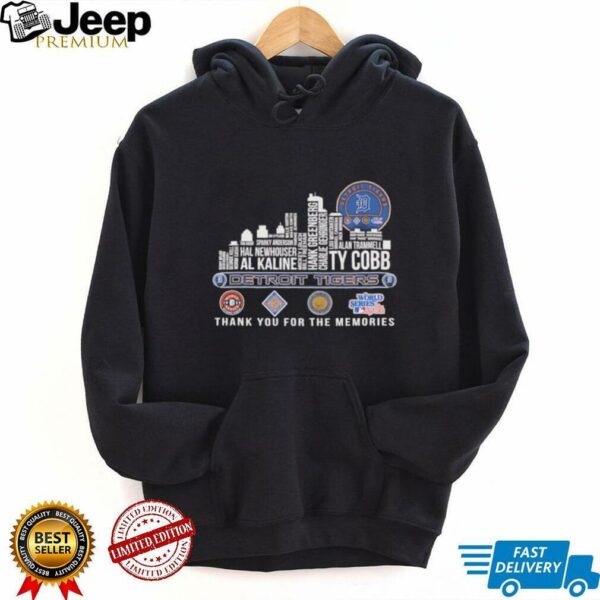 Detroit Tigers 2025 thank you for the memories players names city skyline Shirt