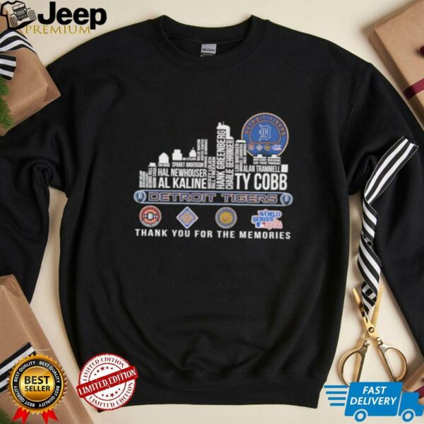 Detroit Tigers 2025 thank you for the memories players names city skyline Shirt
