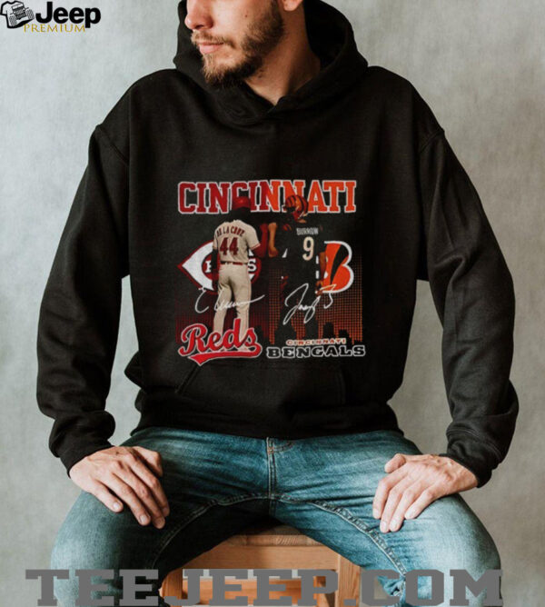 Elly De La Cruz Cincinnati Reds Joe Burrow Cincinnati Bengals signature sports shirt