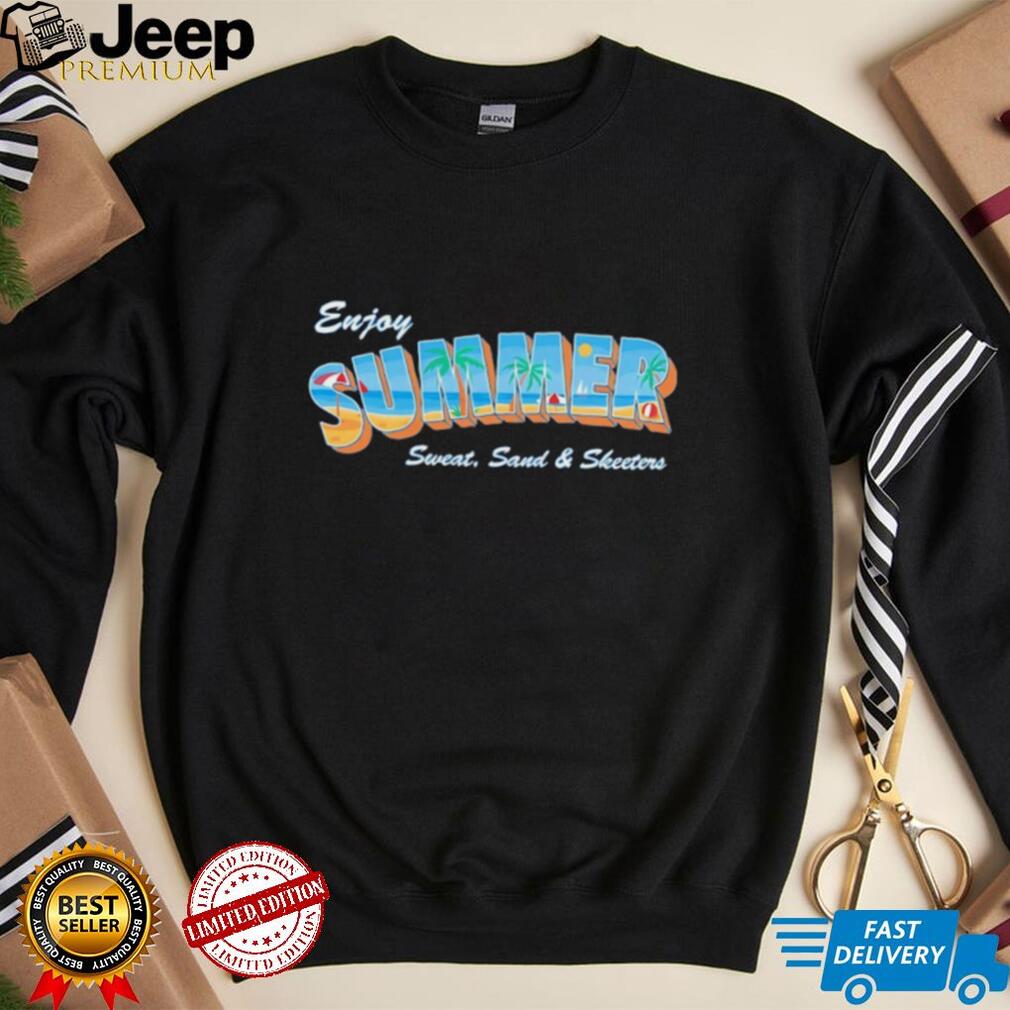 Enjoy Summer sweat sand and skeeters shirt design with summer elements