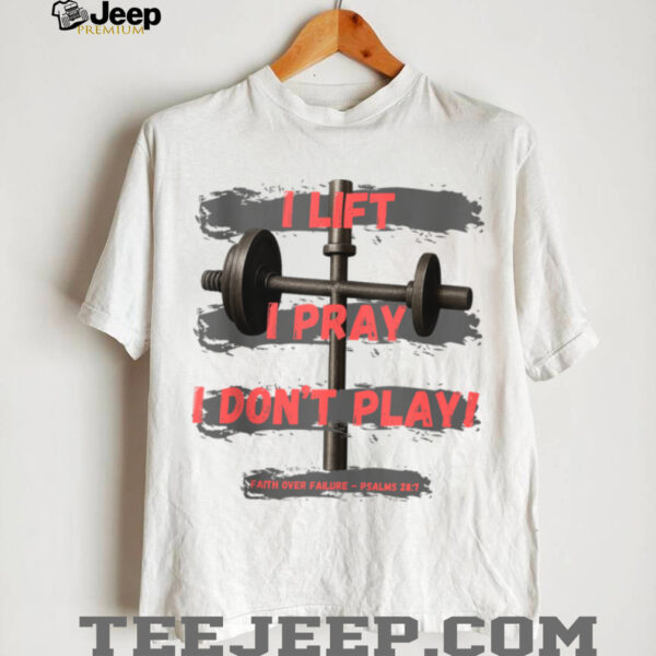 Faith Over Failure   Barbell Cross, Christian Gym Message Shirt