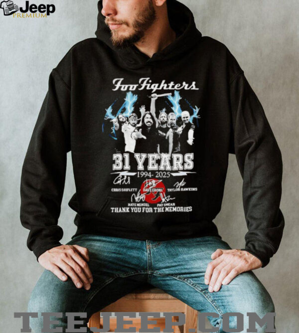 Foo Fighters 31 years 1994 2025 thank you for the memories signature shirt