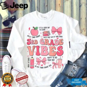 Girls 3rd Grade Vibes Coquette Bow Back To School Teacher Shirt