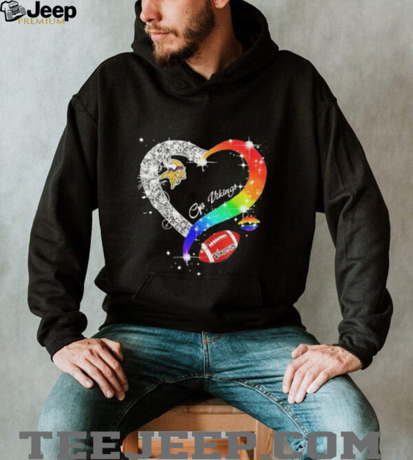 Go Minnesota Vikings Diamond Heart Lgbt Pride T shirt