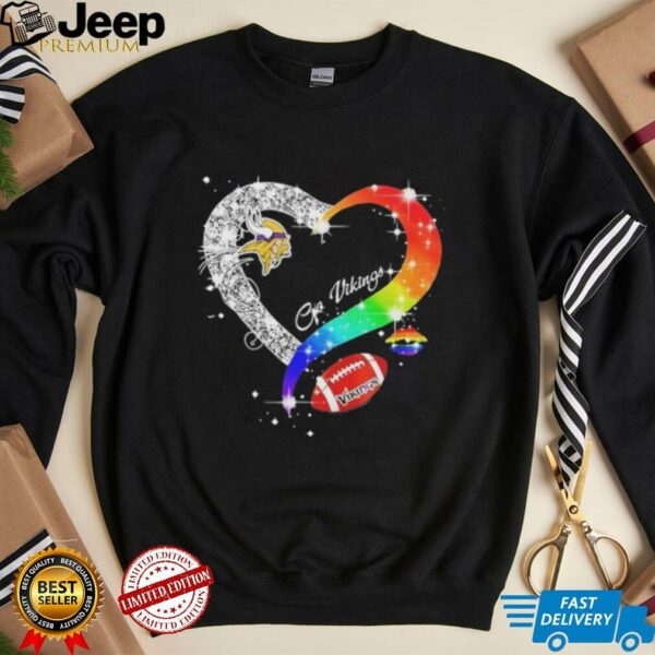 Go Minnesota Vikings Diamond Heart Lgbt Pride T shirt