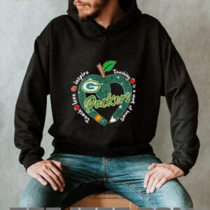 Green Bay Packers Teach love inspire teaching is a work of heart Shirt