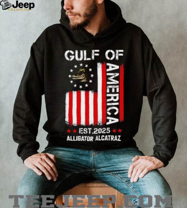 Gulf of America Alligator Alcatraz Est 2025 flag shirt