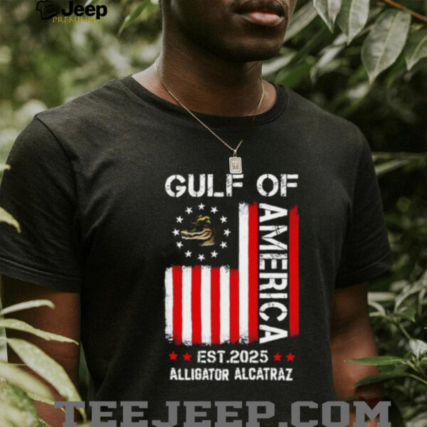 Gulf of America Alligator Alcatraz Est 2025 flag shirt