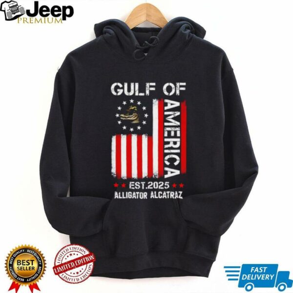 Gulf of America Alligator Alcatraz Est 2025 flag shirt