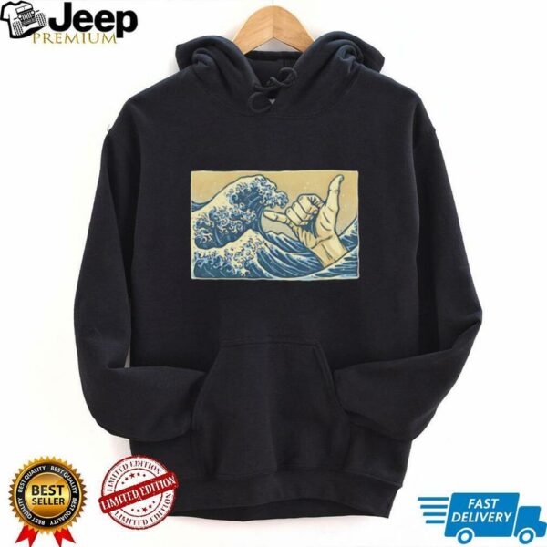 Hokusai’s The Great Wave off Kanagawa catch some waves hand sign shirt