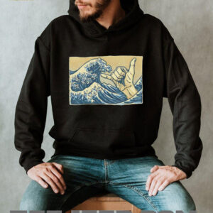 Hokusai’s The Great Wave off Kanagawa catch some waves hand sign shirt