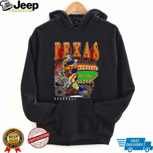 Houston Texas Baseball player skeleton art shirt