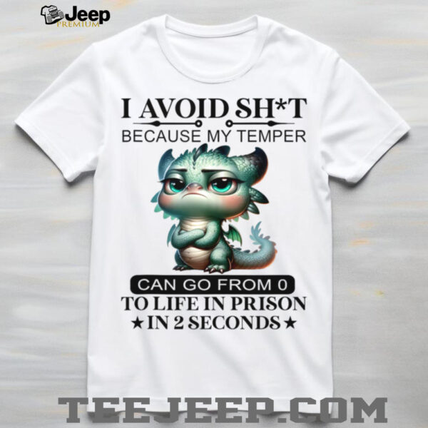 I Avoid Sht Because My Temper Can Go From 0 To Like Prison Shirt