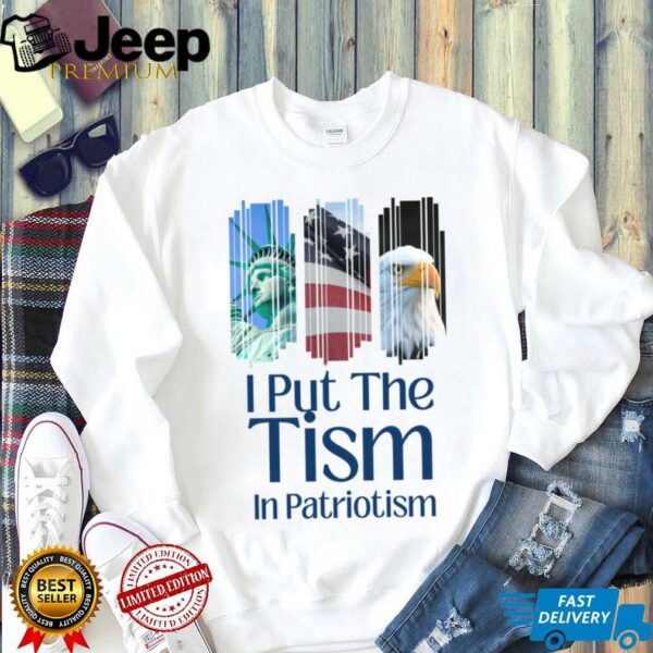 I Put The Tism In Patriotism Retro Autism Support USA Shirt