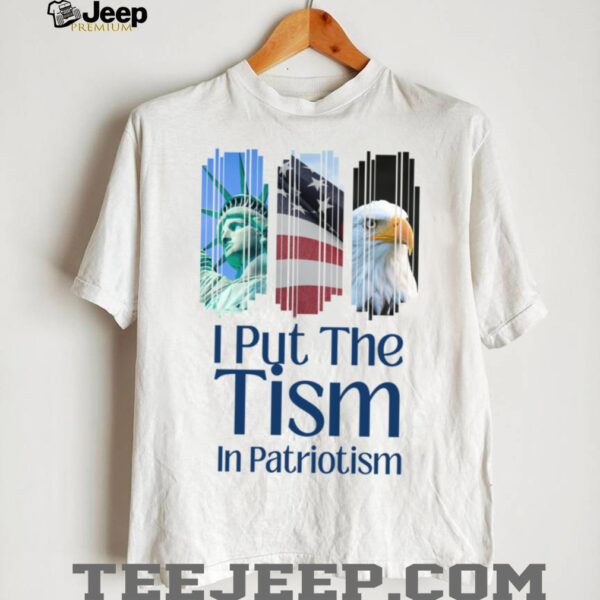 I Put The Tism In Patriotism Retro Autism Support USA Shirt