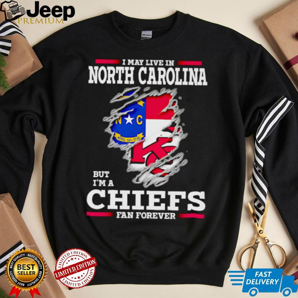 Kansas City Chiefs fan shirt with North Carolina state outline