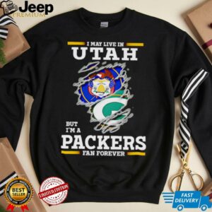 I may live in Utah but I’m a Green Bay Packers fan forever shirt I may live in Utah but I’m a Green Bay Packers fan forever shirt