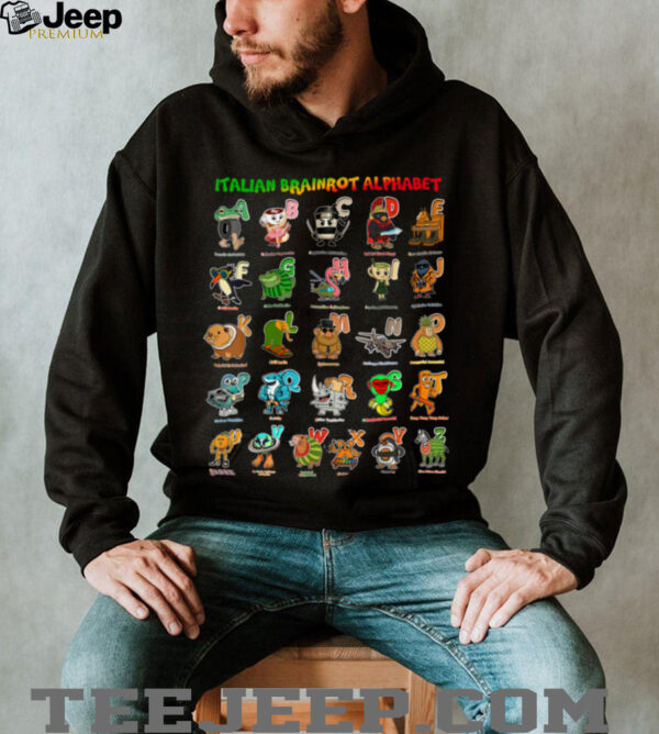Italian BRAINROT Alphabet Meme Genz Character Shirt