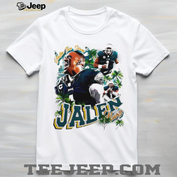 Jalen Hurts Philadelphia Eagles football palm trees vintage style