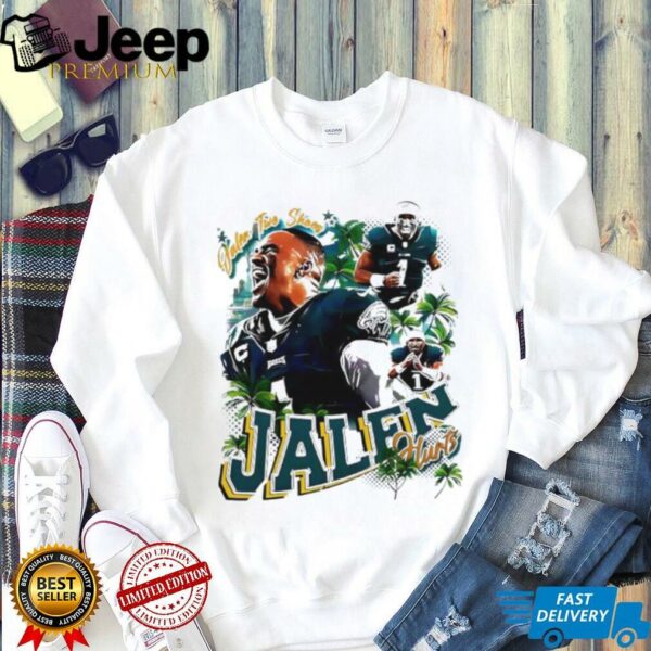 Jalen Hurts Philadelphia Eagles football palm trees vintage style