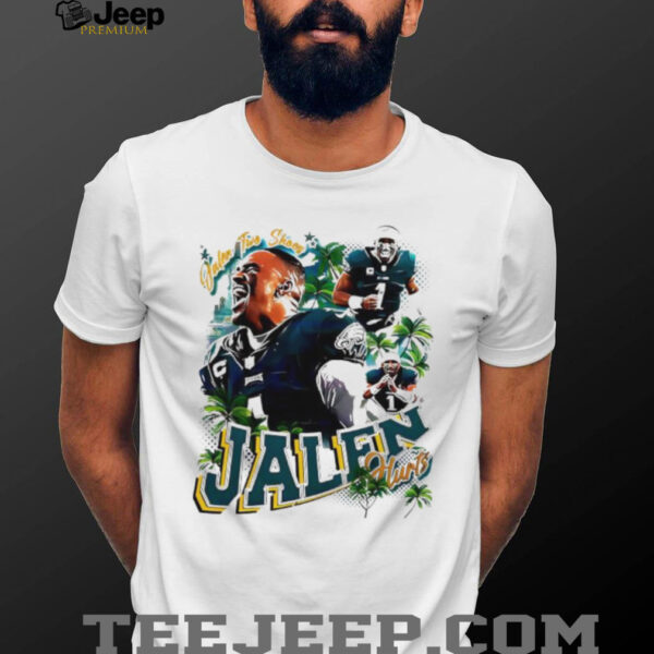 Jalen Hurts Philadelphia Eagles football palm trees vintage style