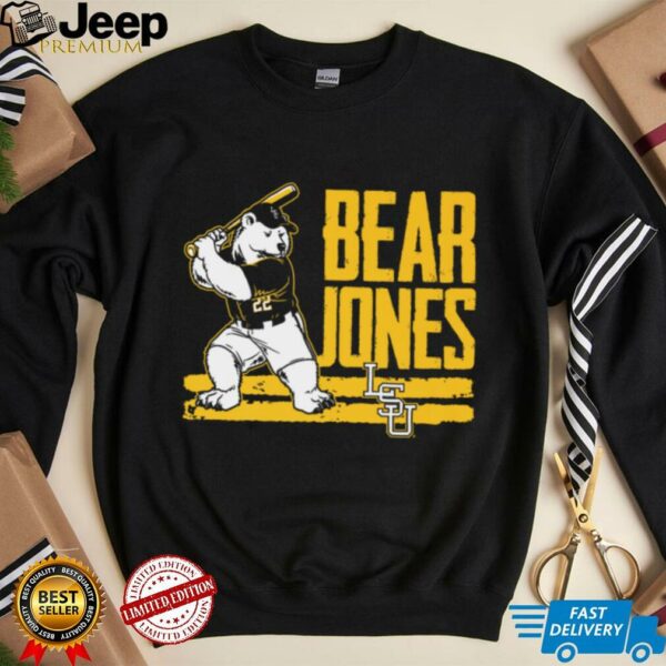 Jared Jones Bear LSU Baseball Shirt