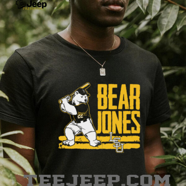 Jared Jones Bear LSU Baseball Shirt