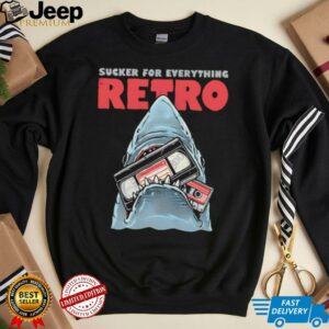 Jaws Shark sucker for everything retro cassette tape shirt