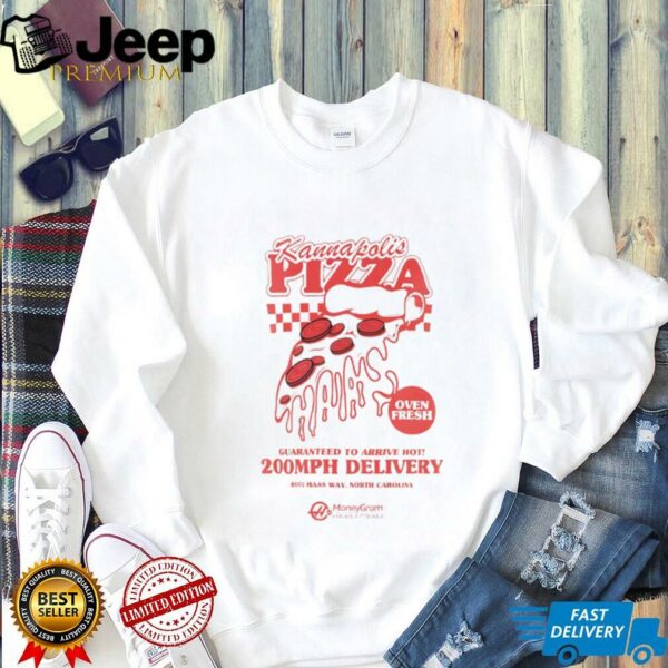 Kannapolis Pizza guaranteed to arrive hot 200mph selivery Haas F1 Team 2025 shirt