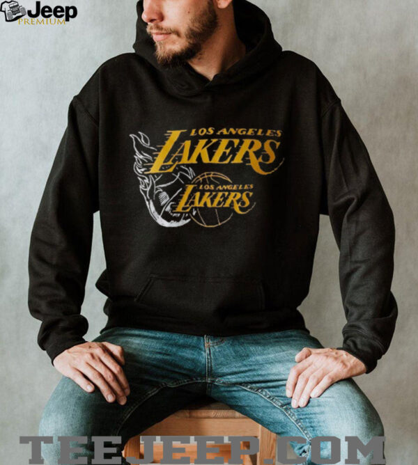 LA Lakers NBA Flame Graphic Black Shirt