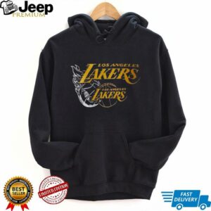 LA Lakers NBA Flame Graphic Black Shirt