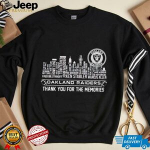 Las Vegas Raiders City Skyline player name thank you for the memories 2025 shirt