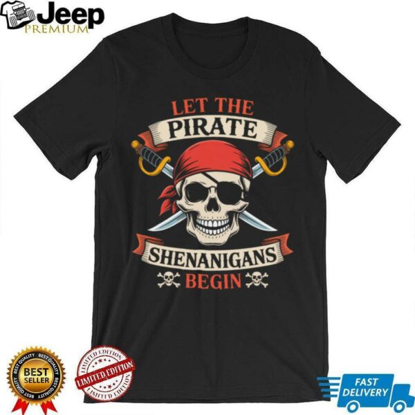 Let The Pirate Shenanigans Begin Halloween Skull Bandana Boy Shirt