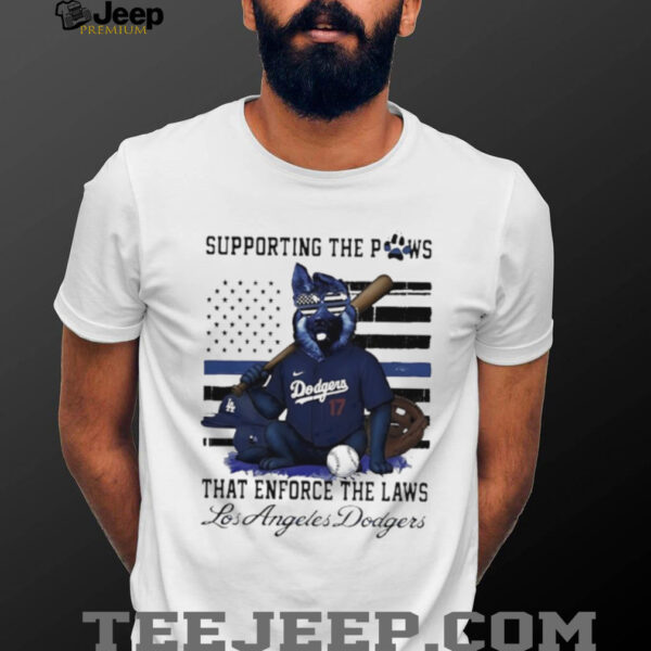 Los Angeles Dodgers Shohei Ohtani supporting the paws that enforce the laws shirt