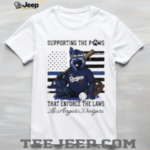 Los Angeles Dodgers Shohei Ohtani supporting the paws that enforce the laws shirt