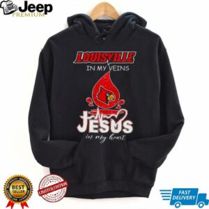 Louisville Cardinals in my veins Jesus in my heart 2025 shirt