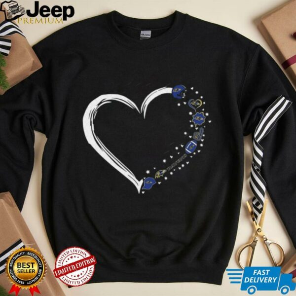 Love Ravens Heart Shirt